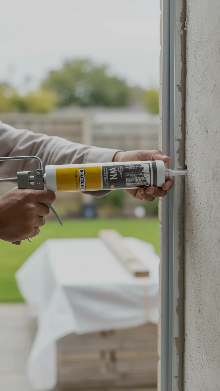 Silicone sealant — gun-applied to a glazing joint
