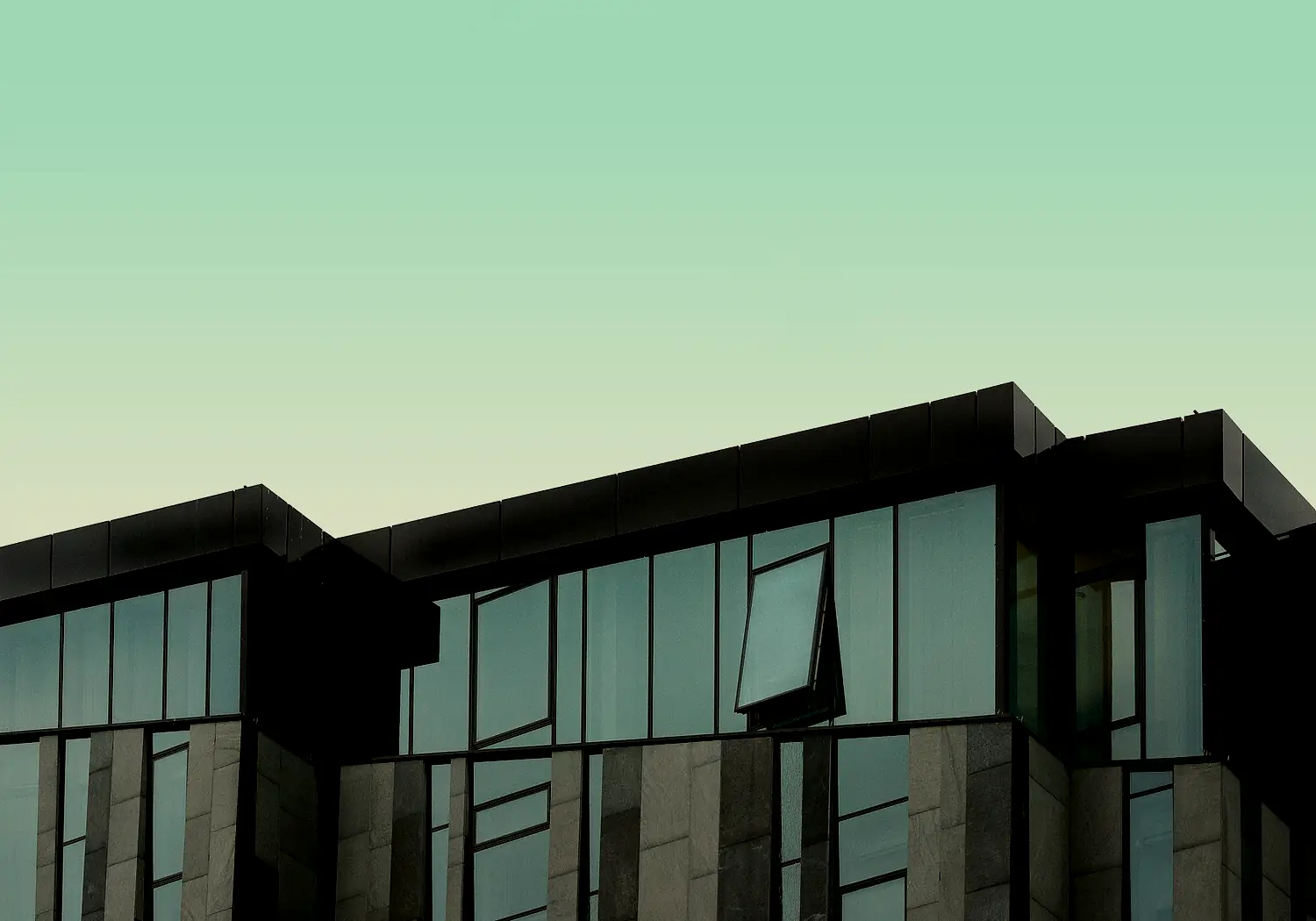 Glass curtain-wall facade